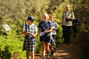 Newark Pupils explore the nature trail at Għadira. (Holly Forsyth)